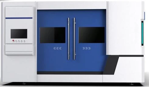 Máy cắt laser sợi kim loại CNC công suất cao của Trung Quốc với bảng cover &shuttle đầy đủ